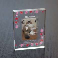 画像1: メモリアルモニュメント スィートガーデン ローズ 写真印刷  ペット位牌 ペット供養 ペット仏壇 ペットメモリアル (1)