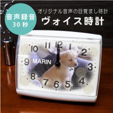 画像1: 音声録音ヴォイス時計　オリジナル目覚まし時計  猫 犬 ペットの声を録音して目覚まし音に (1)