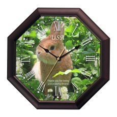 画像3: 八角形壁掛け時計 30.2センチ  文字盤に写真印刷 オーダーメイド ペット 犬猫 ウサギ 鳥 (3)