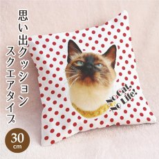 画像2: 思い出ペットクッションスクエアタイプ正方形30cm角（日本製）綿100% オーダーメイド 写真印刷  ぬいぐるみ 犬 猫 うさぎ ペットメモリアル ペット写真 (2)