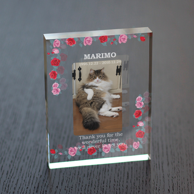 メモリアルモニュメント スィートガーデン ローズ 写真印刷  ペット位牌 ペット供養 ペット仏壇 ペットメモリアル